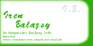 iren balazsy business card